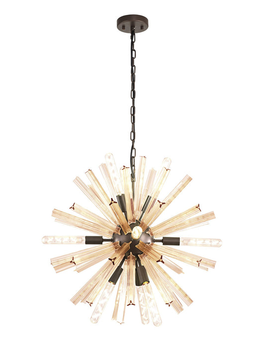 C-Lighting Puppies 10 Light E14, Round Pendant Brown Oxide / Champagne Gold Glass - 33356