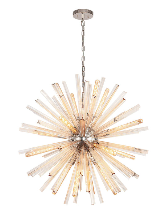 C-Lighting Puppies 16 Light E27, Round Pendant Polished Nickel / Champagne Gold Glass - 33359