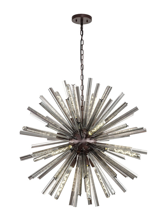 C-Lighting Puppies 16 Light E27, Round Pendant Brown Oxide / Smoke Glass - 33361
