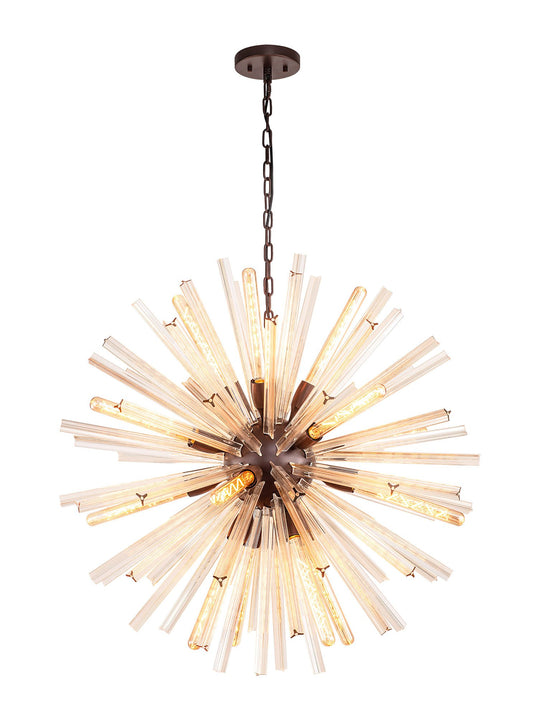 C-Lighting Puppies 16 Light E27, Round Pendant Brown Oxide / Champagne Gold Glass - 33362