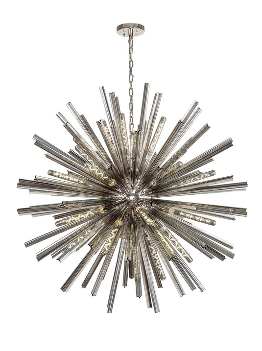 C-Lighting Puppies 32 Light E27, Round Pendant Polished Nickel / Smoke Glass - 33364