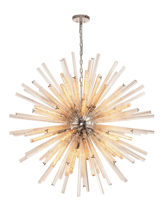 C-Lighting Puppies 32 Light E27, Round Pendant Polished Nickel / Champagne Glass - 33365