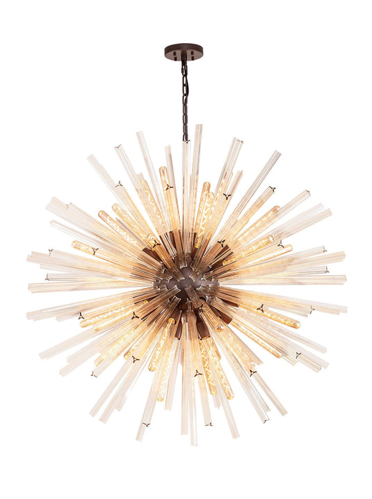 C-Lighting Puppies 32 Light E27, Round Pendant Brown Oxide / Champagne Glass - 33368
