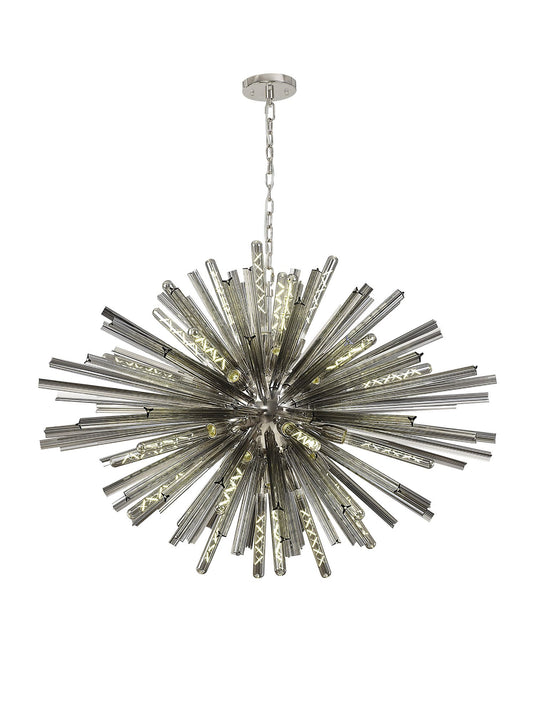 C-Lighting Puppies 32 Light E27, Oval Pendant Polished Nickel / Smoke Glass - 33370
