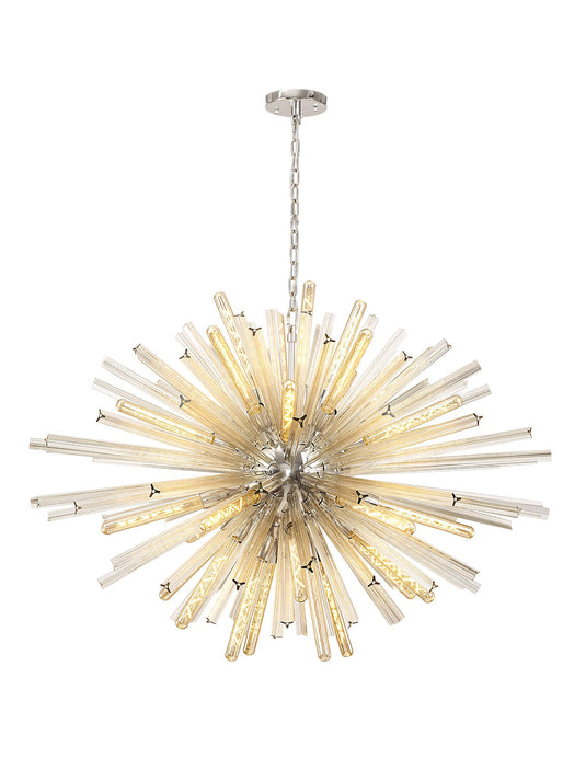 C-Lighting Puppies 32 Light E27, Oval Pendant Polished Nickel / Champagne Glass - 33371