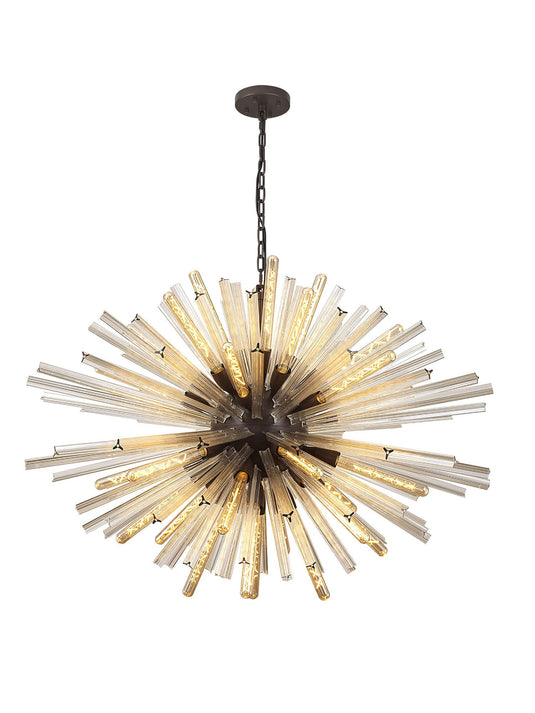 C-Lighting Puppies 32 Light E27, Oval Pendant Brown Oxide / Champagne Glass - 33374