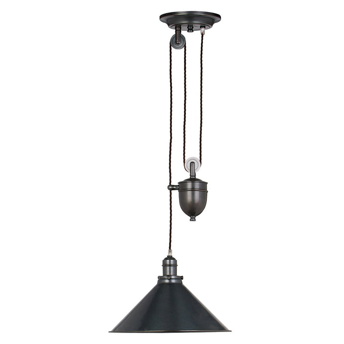 Elstead Lighting PV-P-OB Provence 1 Light Rise and Fall Pendant - Old Bronze