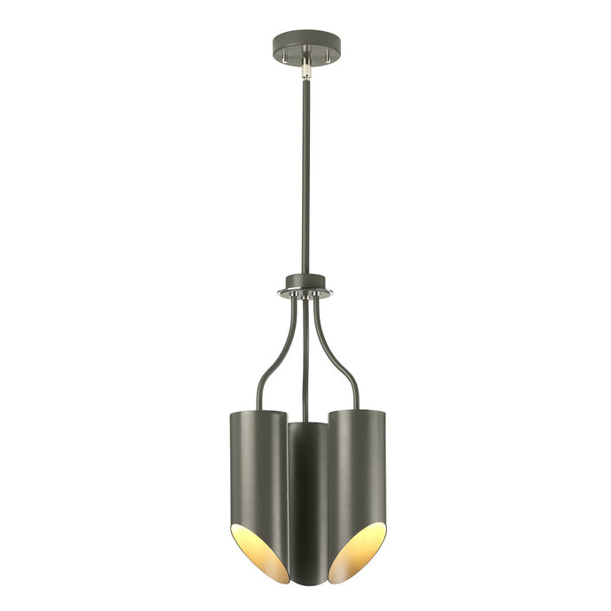 Elstead Lighting QUINTO3-GPN Quinto 3 Light Chandelier - Dark Grey Polished Nickel