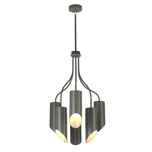Elstead Lighting QUINTO6-GPN Quinto 6 Light Chandelier - Dark Grey Polished Nickel