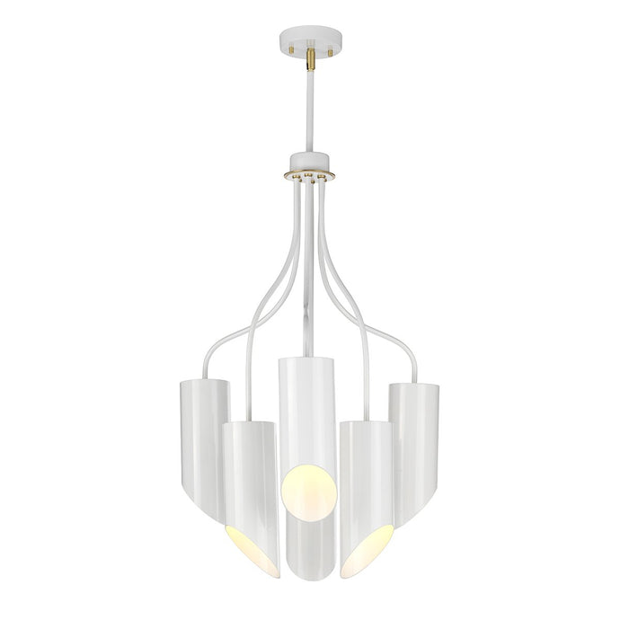 Elstead Lighting QUINTO6-WAB Quinto 6 Light Chandelier - White Aged Brass
