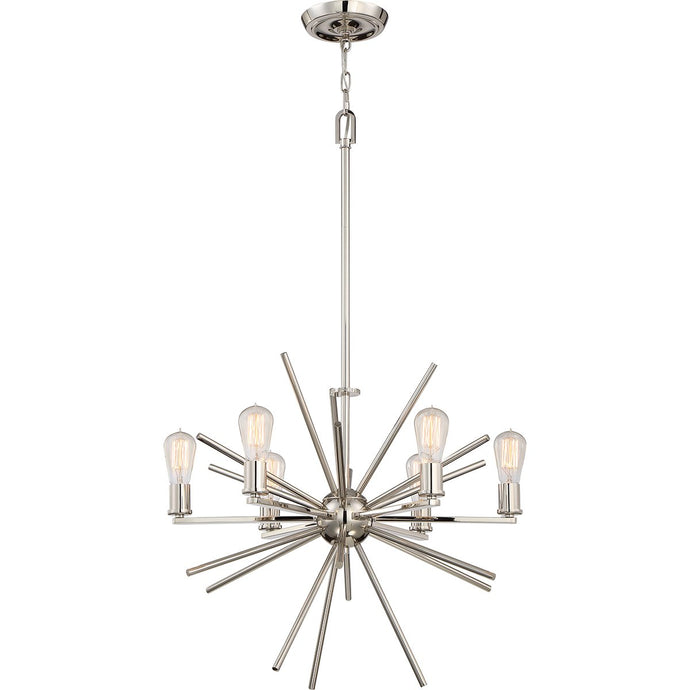 Quoizel QZ-CARNEGIE6-IS Uptown Carnegie 6 Light Chandelier - Imperial Silver