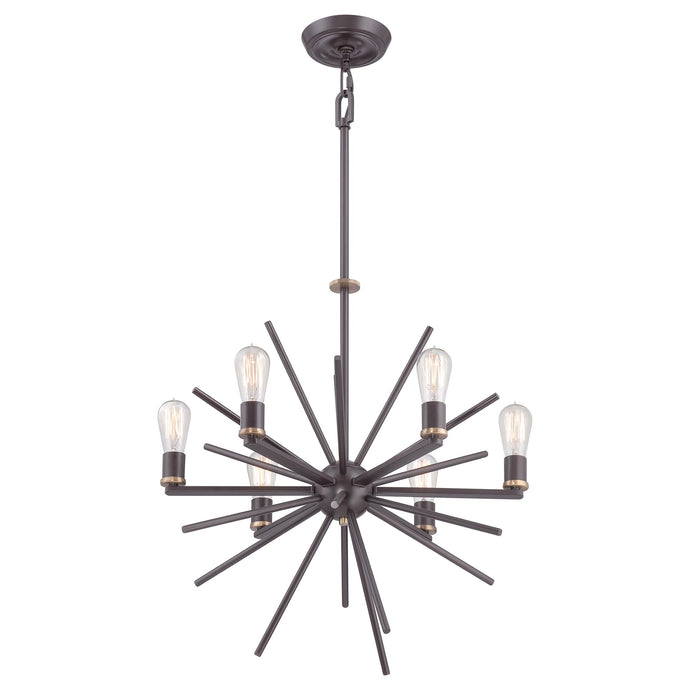 Quoizel QZ-CARNEGIE6 Uptown Carnegie 6 Light Chandelier - Western Bronze