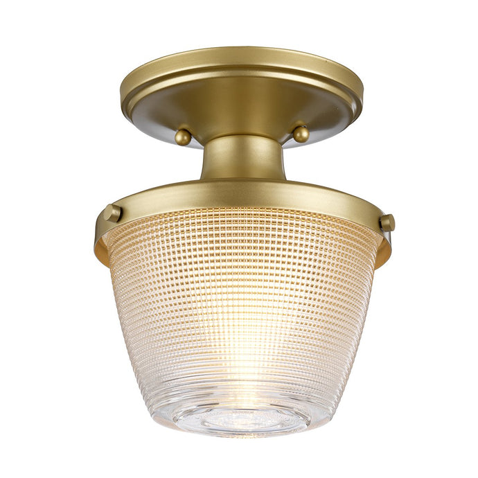 Quoizel QZ-DUBLIN-SF-PNBR Dublin 1 Light Semi-Flush Mount - Painted Natural Brass