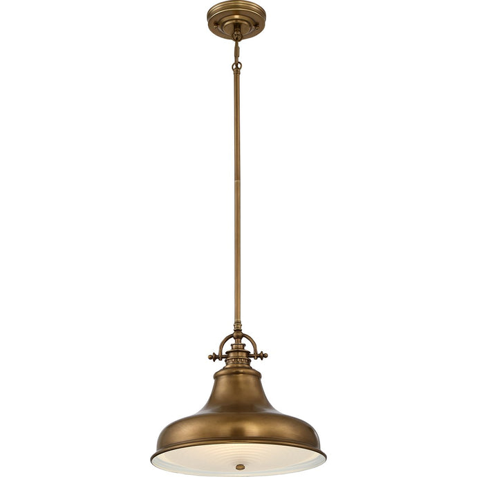 Quoizel QZ-EMERY-P-M-WS Emery 1 Light Medium Pendant - Weathered Brass