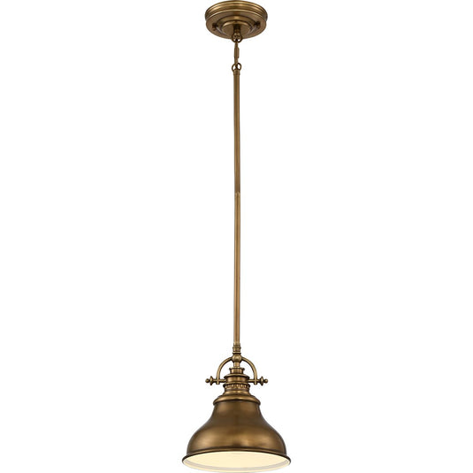 Quoizel QZ-EMERY-P-S-WS Emery 1 Light Mini Pendant - Weathered Brass