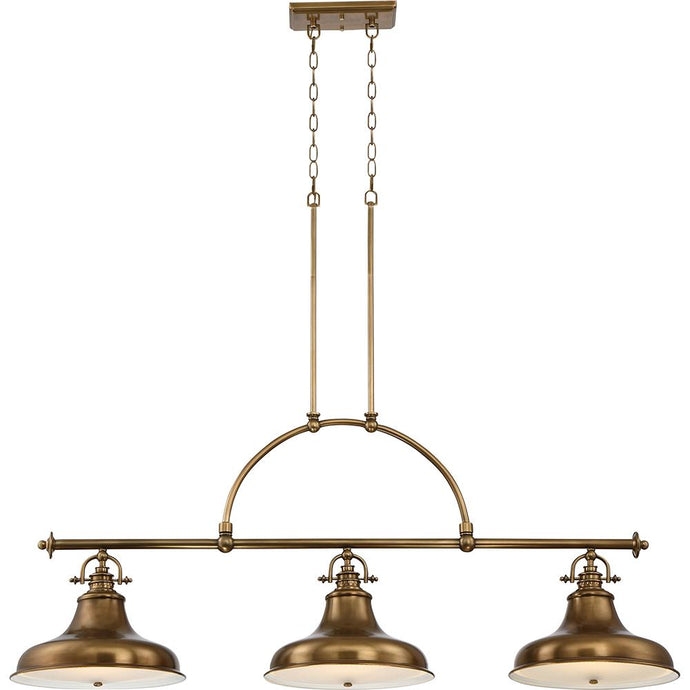 Quoizel QZ-EMERY3P-WS Emery 3 Light Island Chandelier - Weathered Brass