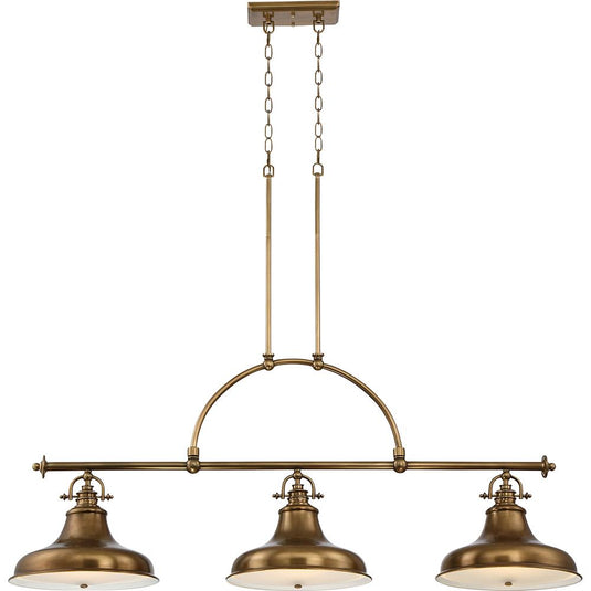 Quoizel QZ-EMERY3P-WS Emery 3 Light Island Chandelier - Weathered Brass