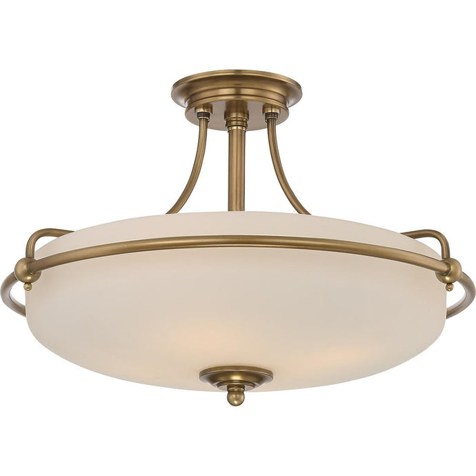 Quoizel QZ-GRIFFIN-SFM-WS Griffin 4 Light Semi-Flush Light - Weathered Brass