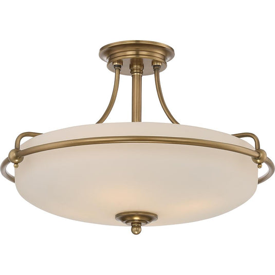 Quoizel QZ-GRIFFIN-SFM-WS Griffin 4 Light Semi-Flush Light - Weathered Brass