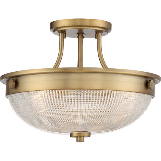 Quoizel QZ-MANTLE-SF-WS Mantle 2 Light Semi-Flush - Weathered Brass