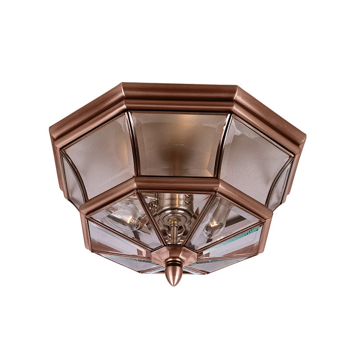 Quoizel QZ-NEWBURY-F-AC Newbury 3 Light Flush Mount - Aged Copper