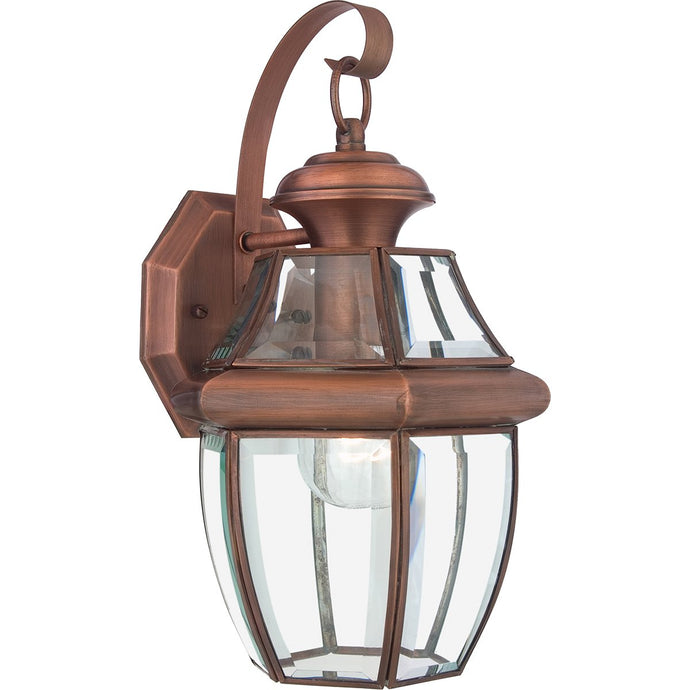 Quoizel QZ-NEWBURY2-M-AC Newbury 1 Light Medium Wall Lantern - Aged Copper