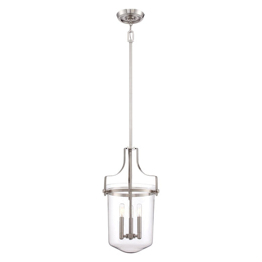 Quoizel QZ-PENN-STATION-M-BN Penn Station 3 Light Pendant - Brushed Nickel