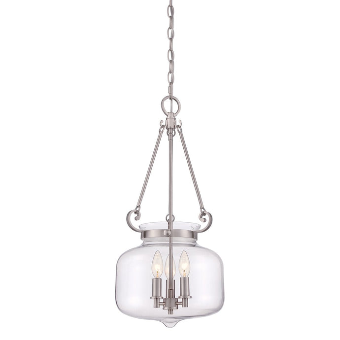 Quoizel QZ-STEWART-BN Stewart 3 Light Pendant in Brushed Nickel