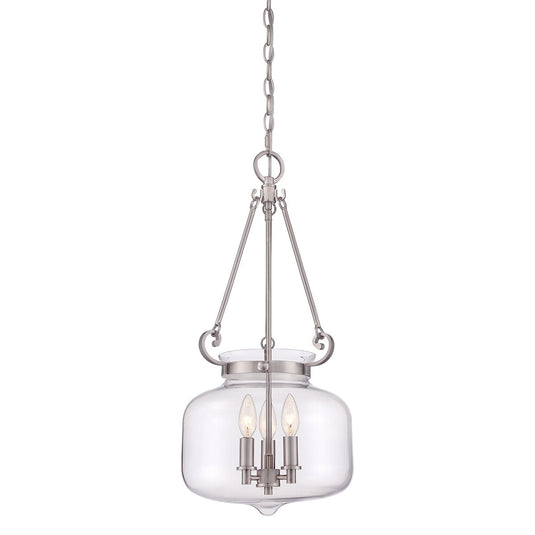 Quoizel QZ-STEWART-BN Stewart 3 Light Pendant in Brushed Nickel