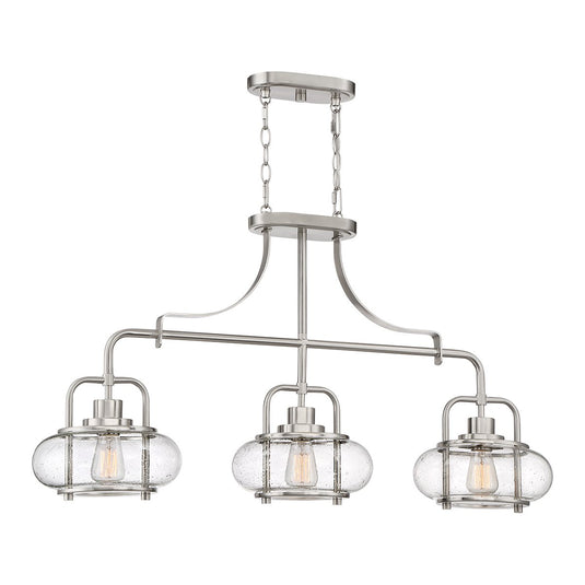 Quoizel QZ-TRILOGY-ISLE-BN Trilogy 3 Light Island Pendant - Brushed Nickel