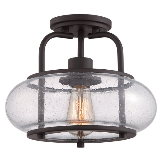 Quoizel QZ-TRILOGY-SF-S Trilogy 1 Light Small Semi-Flush - Old Bronze