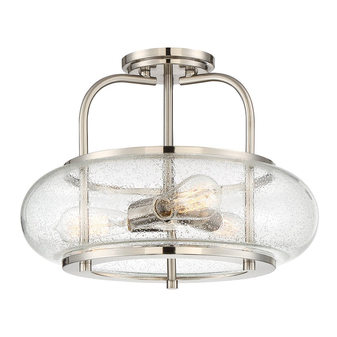 Quoizel QZ-TRILOGY-SFM-BN Trilogy 3 Light Semi-Flush Mount - Brushed Nickel