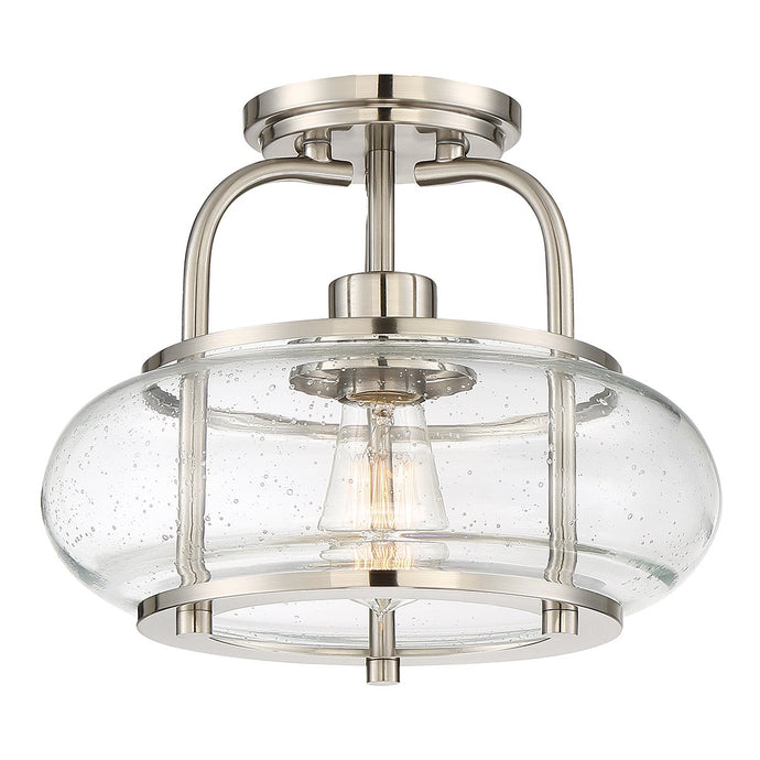 Quoizel QZ-TRILOGY-SFS-BN Trilogy 1 Light Semi-Flush Mount - Brushed Nickel