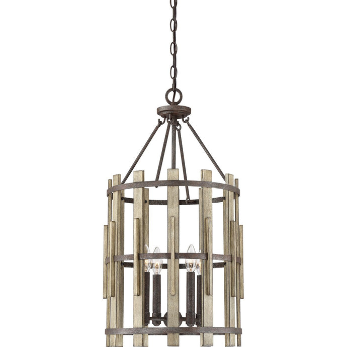 Quoizel QZ-WOOD-HOLLOW-4P Wood Hollow 4 Light Chandelier