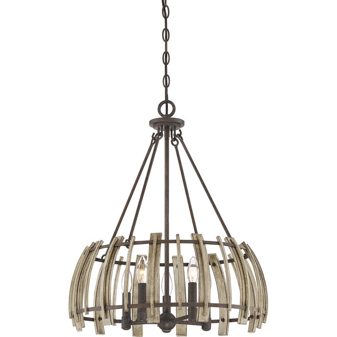 Quoizel QZ-WOOD-HOLLOW-5P Wood Hollow 5 Light Pendant