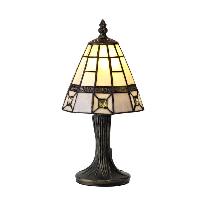 C-Lighting Ramsgate Tiffany Table Lamp, 1 x E14, Cmurston/Grey/Clear Crystal Shade - 28820