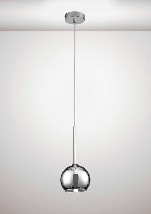 Deco D0106 Regina Single Pendant 1 Light G9 Polished Chrome/Chrome Plated Glass
