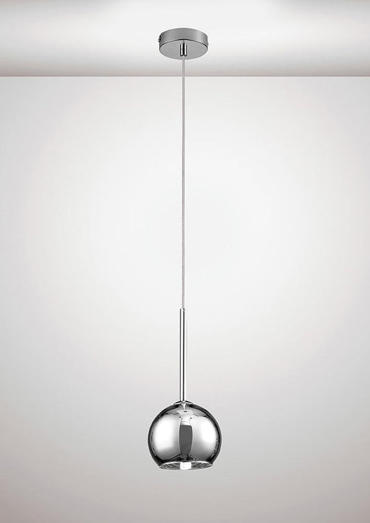 Deco D0106 Regina Single Pendant 1 Light G9 Polished Chrome/Chrome Plated Glass
