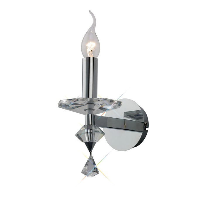 Diyas IL30591 Renzo Wall Lamp Switched 1 Light Polished Chrome/Crystal - 38096