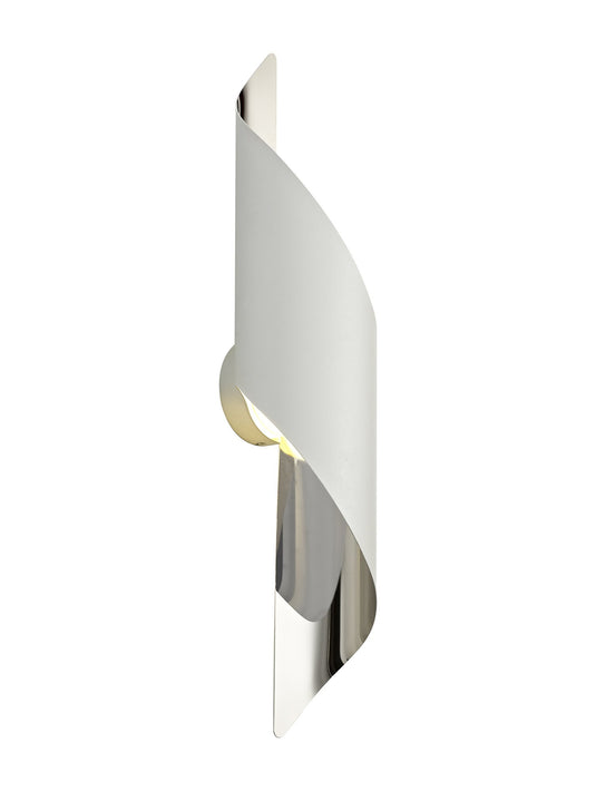 C-Lighting Ribbon Wall Lamp Large, 1 x 8W LED, 3000K, 640lm, White/Polished Chrome, 3yrs Warranty - 28641