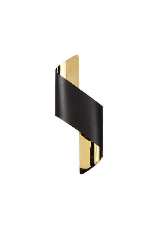 C-Lighting Ribbon Wall Lamp Small, 1 x 8W LED, 3000K, 640lm,Sand Black/Gold, 3yrs Warranty - 33220