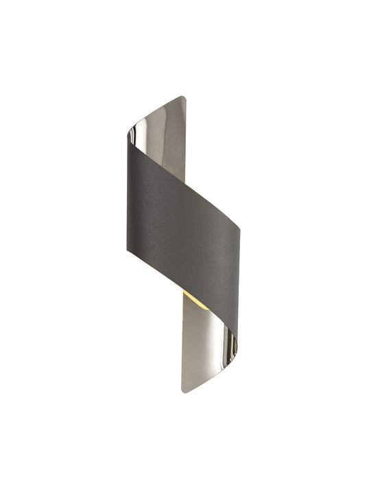 C-Lighting Ribbon Wall Lamp Small, 1 x 8W LED, 3000K, 640lm, Anthracite/Polished Chrome, 3yrs Warranty - 33242