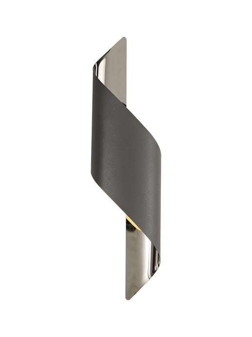 C-Lighting Ribbon Wall Lamp Large, 1 x 8W LED, 3000K, 640lm, Anthracite/Polished Chrome, 3yrs Warranty - 33243