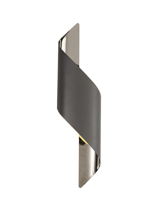 C-Lighting Ribbon Wall Lamp Large, 1 x 8W LED, 3000K, 640lm, Anthracite/Polished Chrome, 3yrs Warranty - 33243