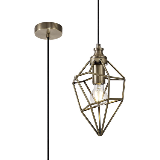 C-Lighting Ridley Small Pendant, 1 x E27, Antique Brass - 28725