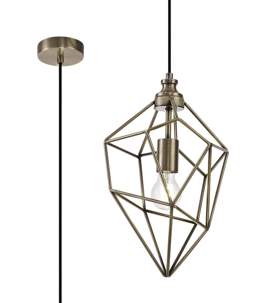 C-Lighting Ridley Medium Pendant, 1 x E27, Antique Brass - 28726