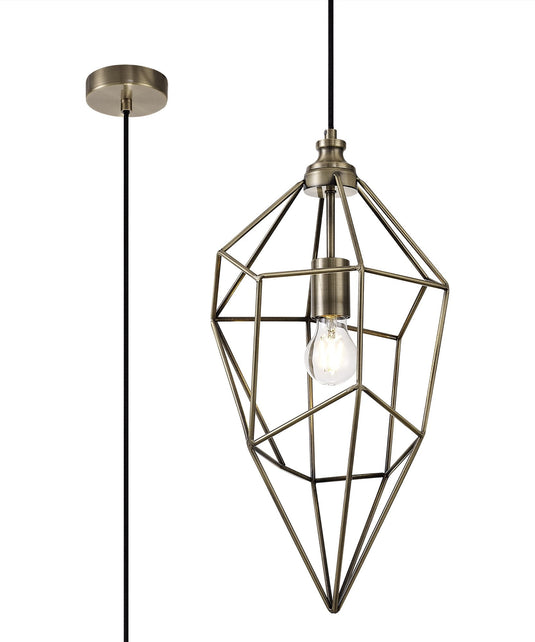 C-Lighting Ridley Large Pendant, 1 x E27, Antique Brass - 28727