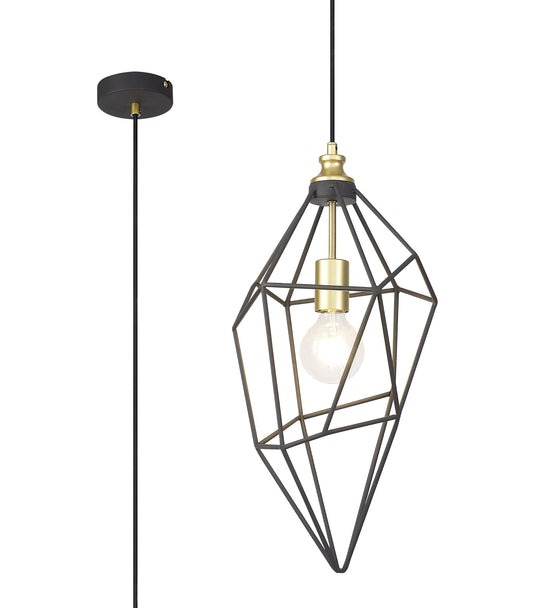 C-Lighting Ridley Large Pendant, 1 x E27, Painted Gold & Sand Black - 32964