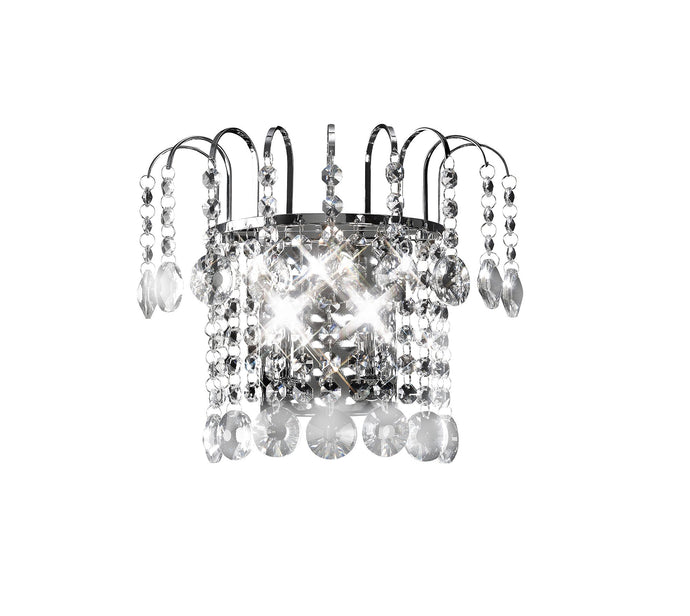 Diyas IL31052 Rosina Wall Lamp Switched 2 Light Polished Chrome/Crystal - 38247
