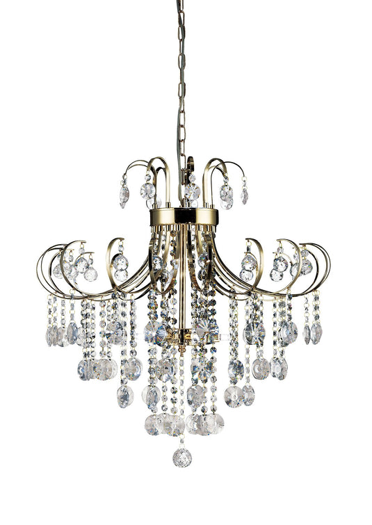 Diyas IL32055 Rosina Pendant 6 Light French Gold/Crystal - 38504